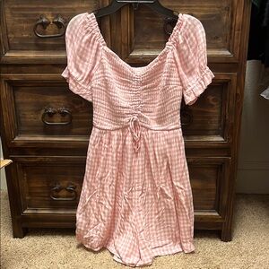 Hollister Pink Checkered Dress
